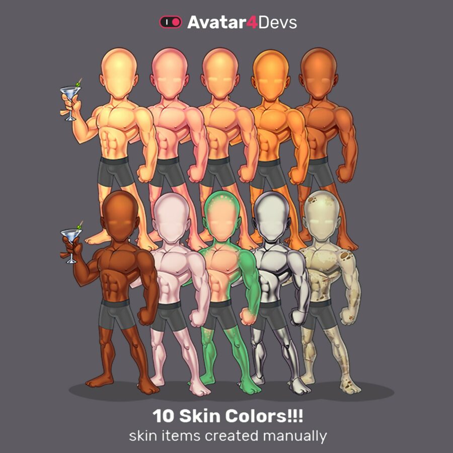 10 Skin tone variations